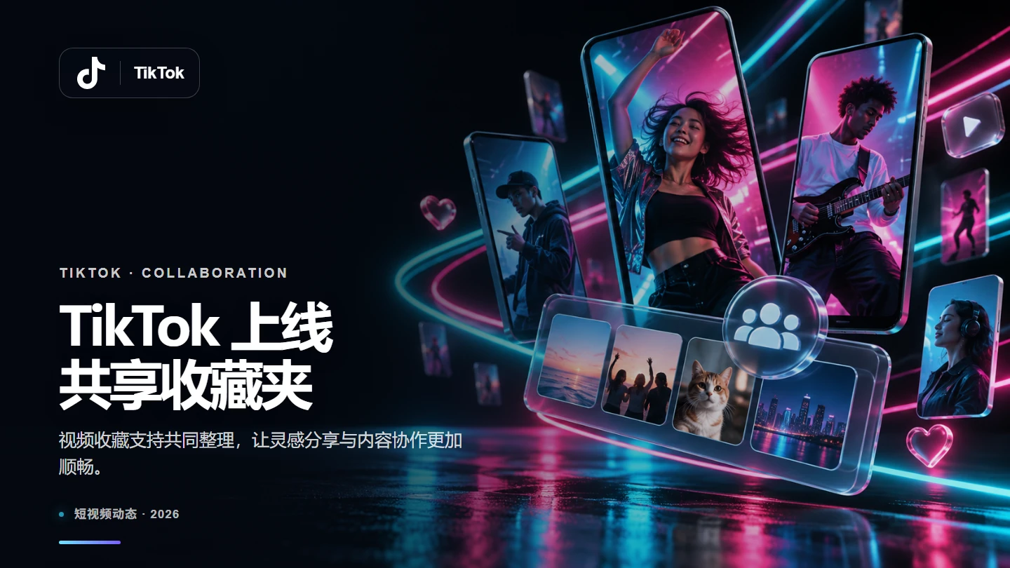 TikTok 推出共享收藏夹,好友可共同整理感兴趣的视频