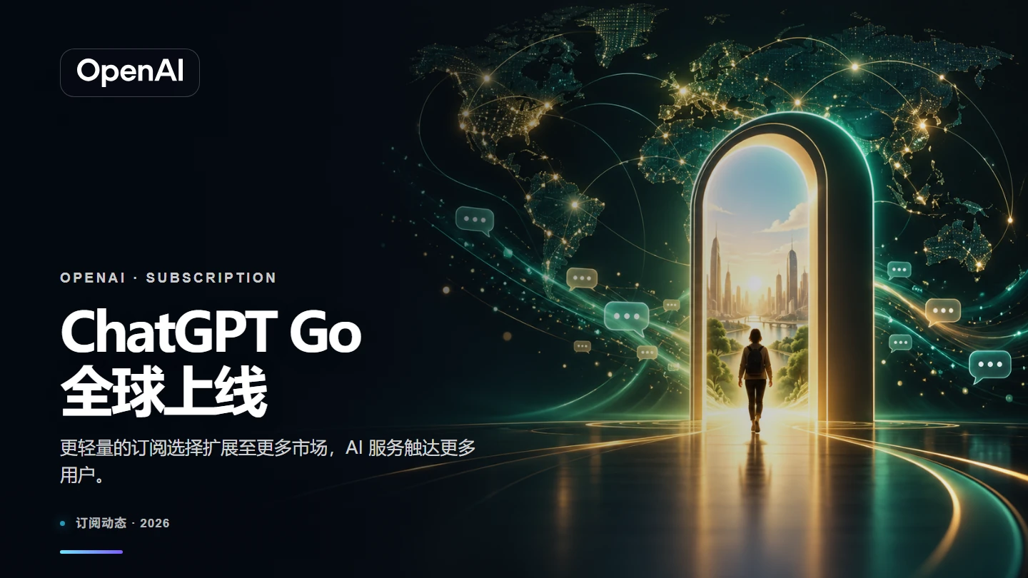 ChatGPT Go 面向全球推出，订阅选择进一步丰富